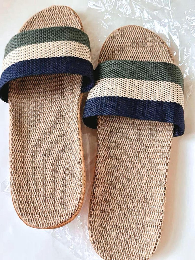 Handmade Linen Summer Slippers: Breathable Hemp House Slides