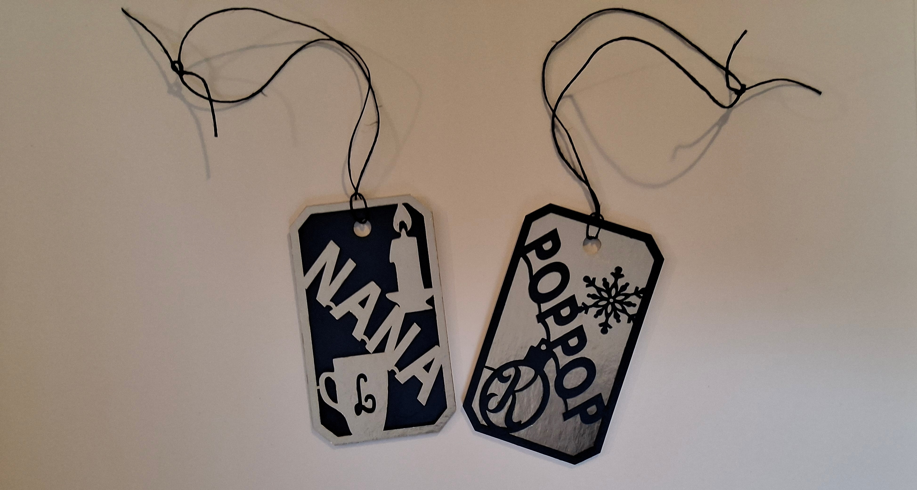 Personalized Nana and Pop Pop Stocking Tags