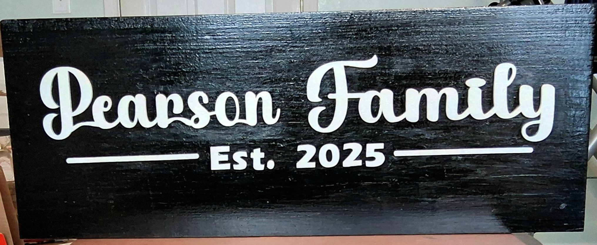 Personalized Wooden Name Sign Dark Stain