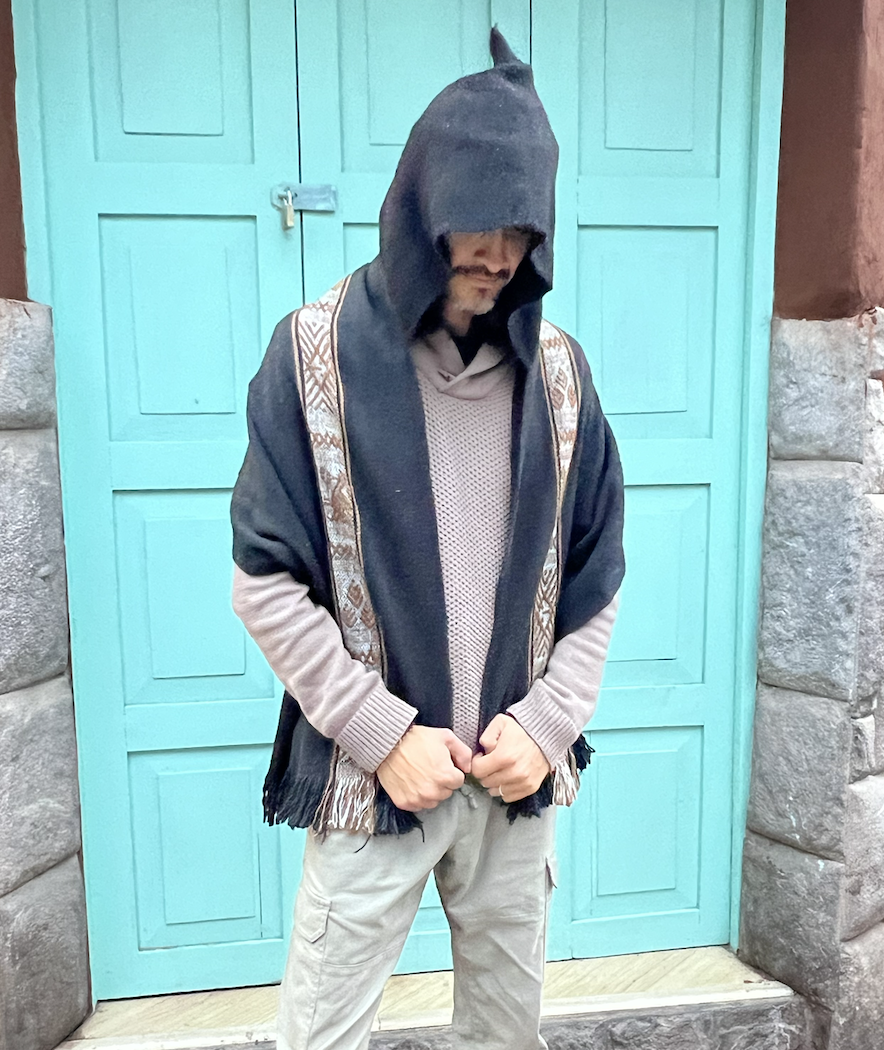 Andean Hooded Baby Alpaca Poncho