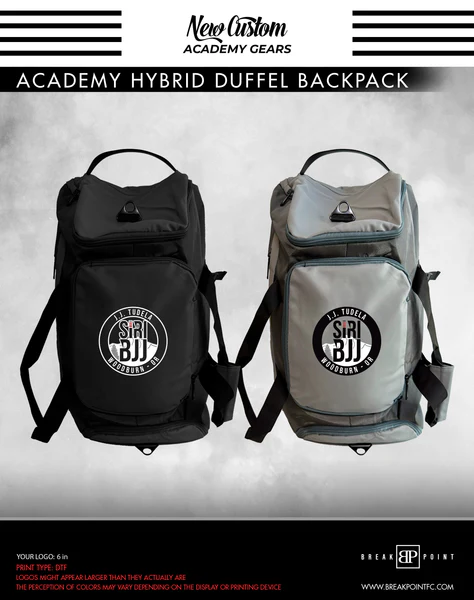 Siri Brazilian Jiu-Jitsu Woodburn Academy Hybrid Duffel Backpack A