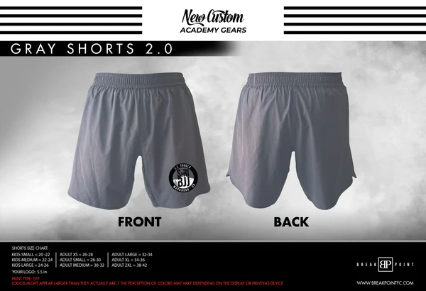 Siri Brazilian Jiu-Jitsu Woodburn Custom Grey Shorts 2.0 A