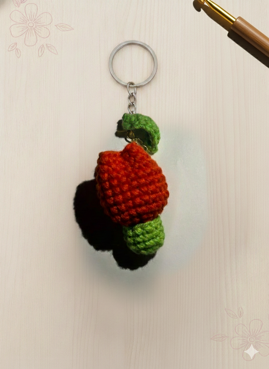 Llavero de tulipán tejido a mano