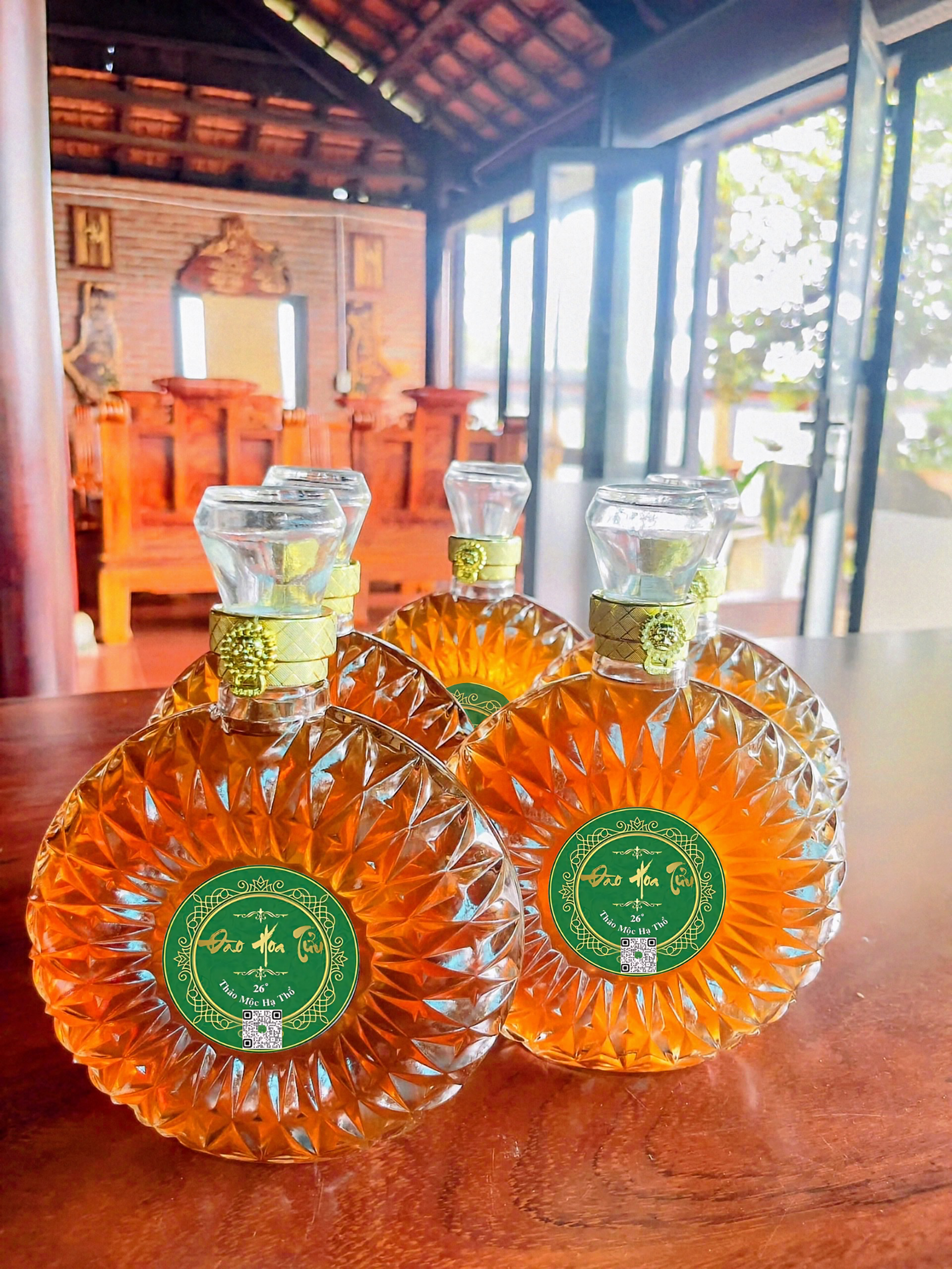 Rượu Thảo Mộc Đào Hoa Tửu Thùng 5 Chai