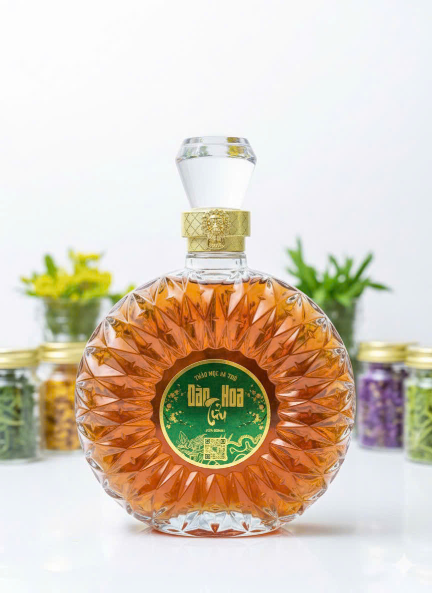 Rượu Thảo Mộc Đào Hoa Tửu Thùng 10 Chai