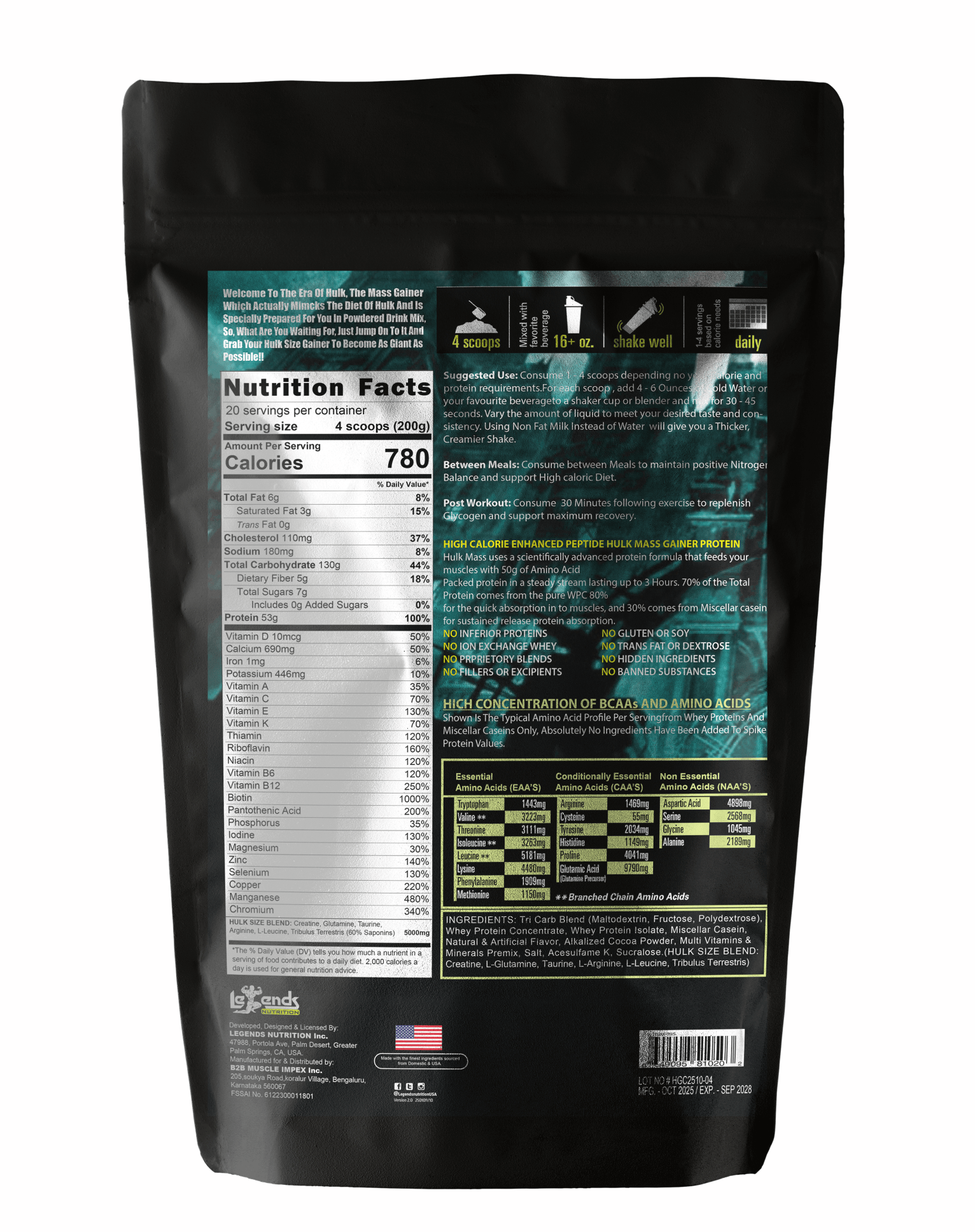 Legends Nutrition HULK SIZE GAINER