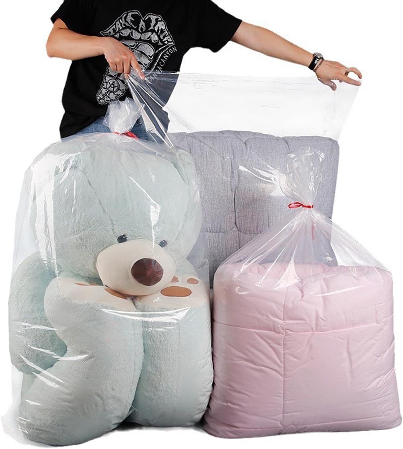 Plastic Flat Open Poly Bags,  Clear Plastic Bags, 30 Count Reusable Flat Open Storage Bags for Proofing Bread, Dough,Packaging, Storage Clothes, Craft, Gif