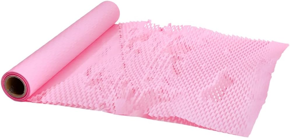 Packaging paper, used for furniture storage and flower bouquet transportation packaging, pink honeycomb-shaped packaging paper, rectangular floral packaging paper, brand packaging materials.