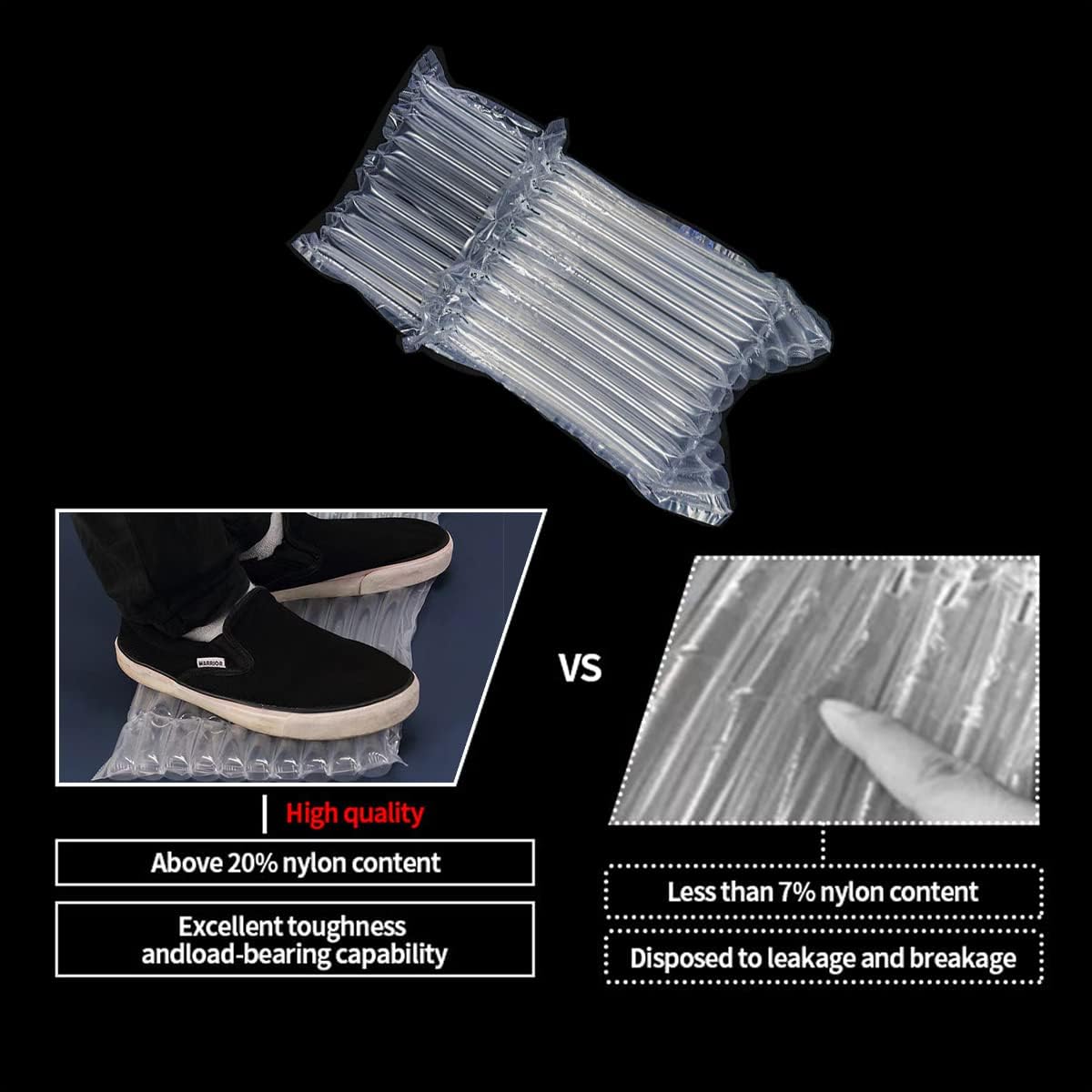 L shape nylon air column bag 