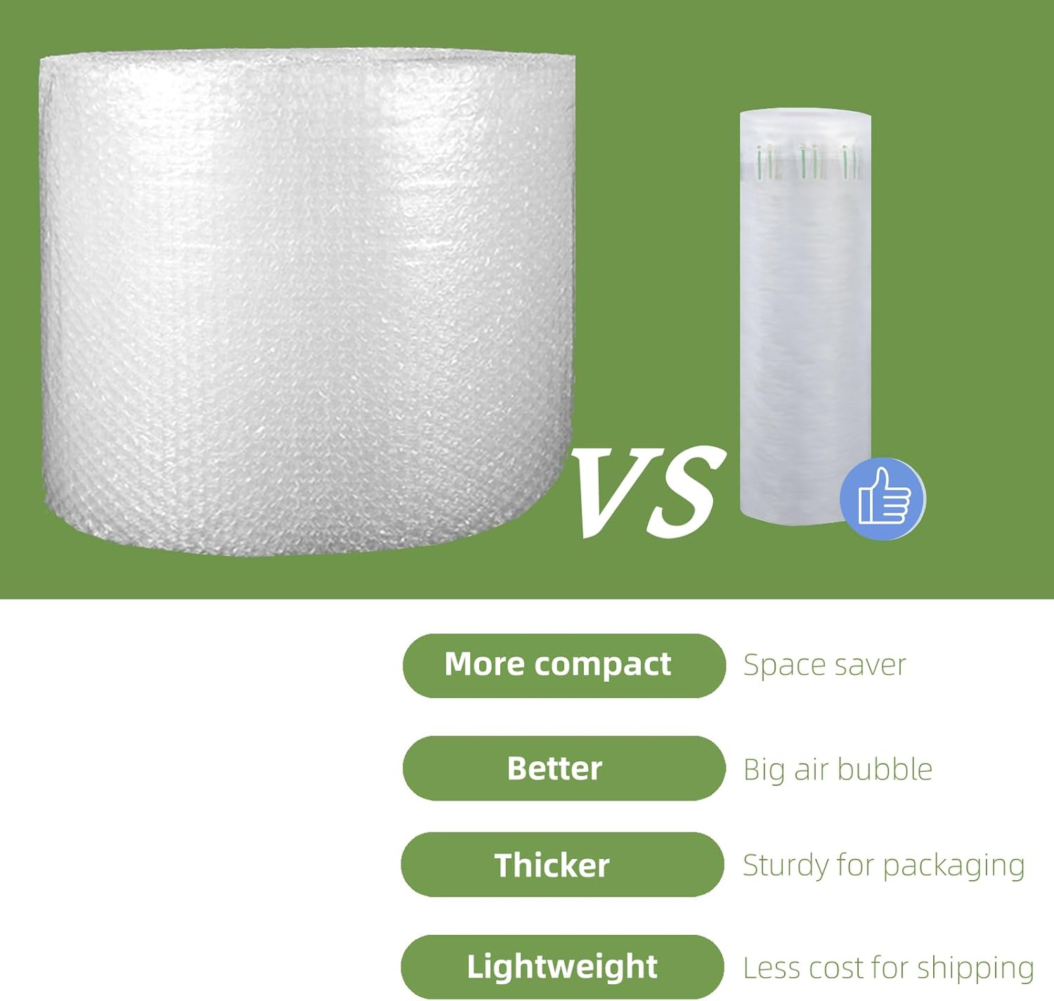 Inflatable Bubble Cushioning Wrap Roll Bottle Shipper Protector Sleeve Air Bubbles Packing Supplies for Fragile Items, Air Pillows for Shipping Moving Packaging Material