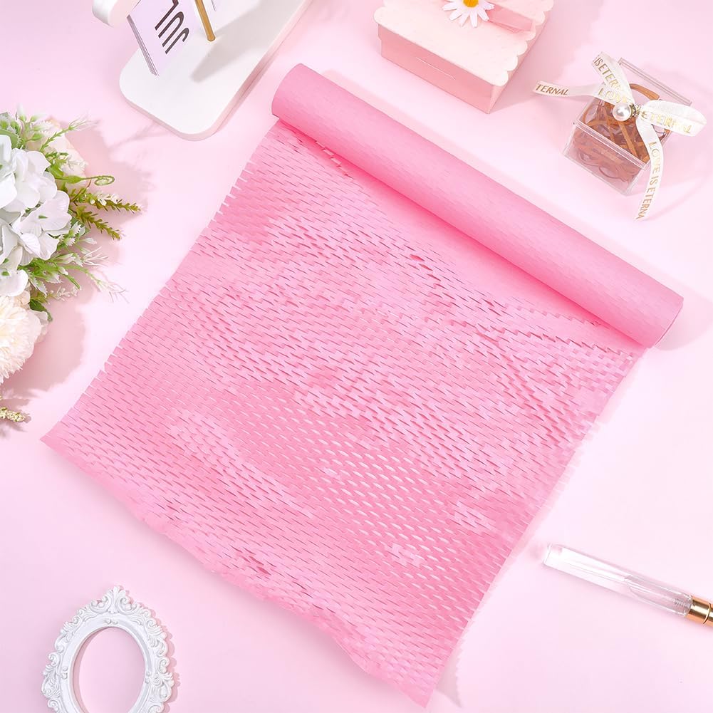 Packaging paper, used for furniture storage and flower bouquet transportation packaging, pink honeycomb-shaped packaging paper, rectangular floral packaging paper, brand packaging materials.