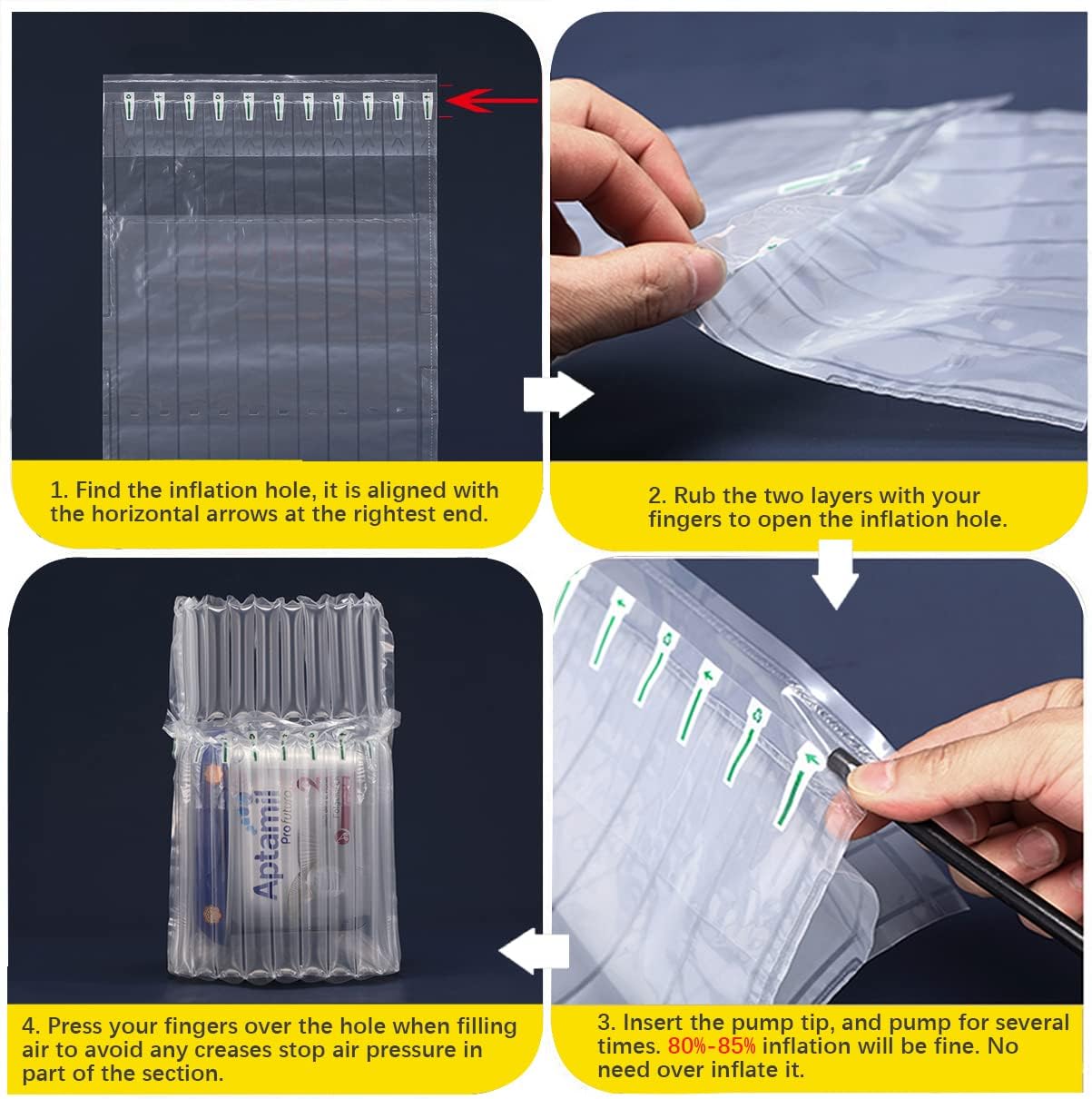 L shape nylon air column bag 