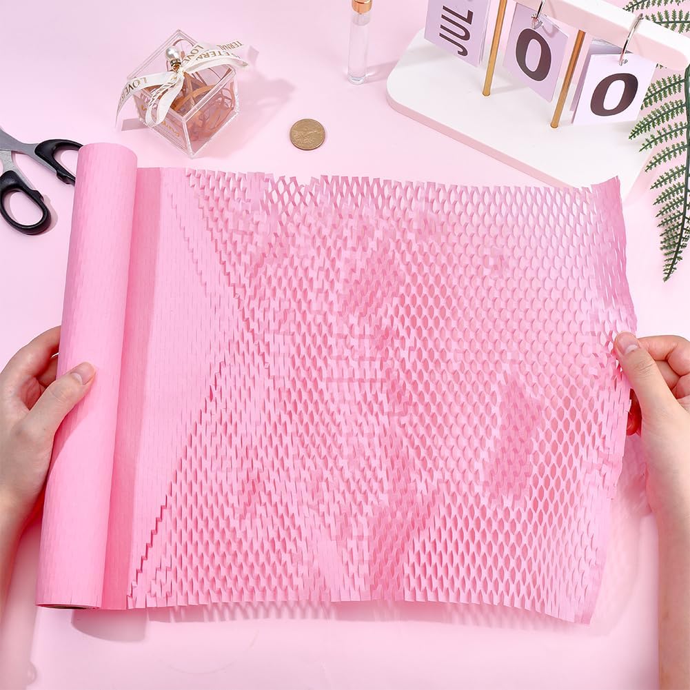 Packaging paper, used for furniture storage and flower bouquet transportation packaging, pink honeycomb-shaped packaging paper, rectangular floral packaging paper, brand packaging materials.