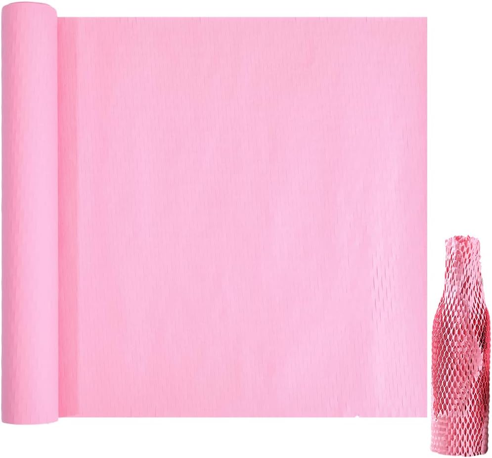 Packaging paper, used for furniture storage and flower bouquet transportation packaging, pink honeycomb-shaped packaging paper, rectangular floral packaging paper, brand packaging materials.