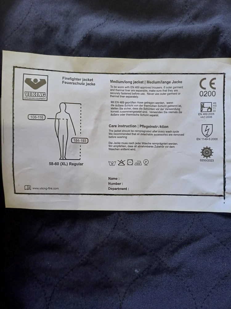 Nomex viking fire fighting suit