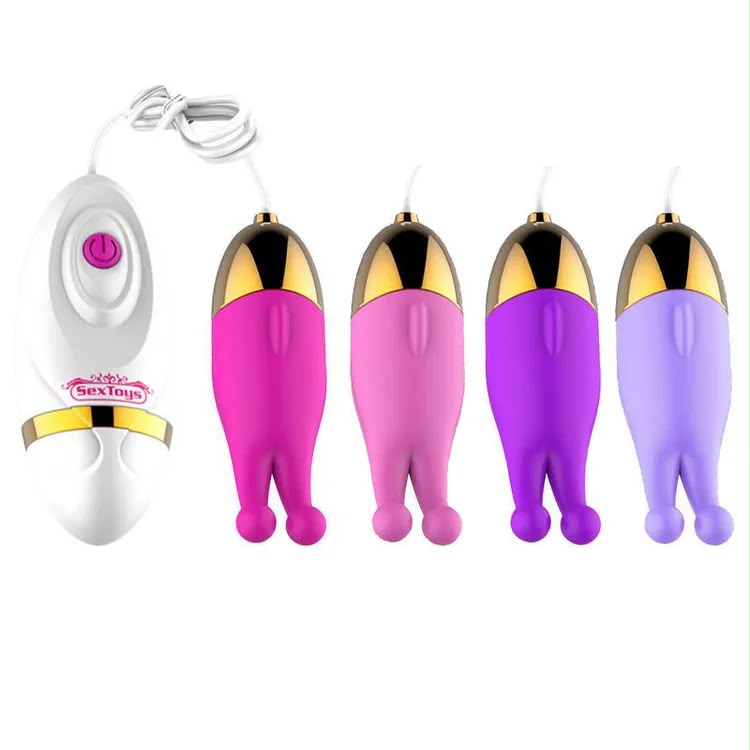 Mini Remote Control Jumping Egg Vibrator with Wired Clitoral Stimulator