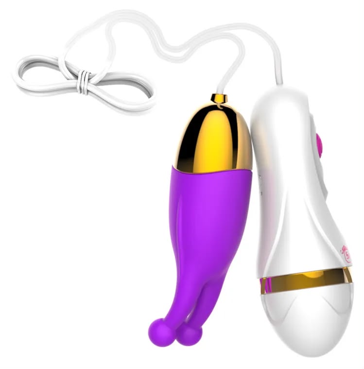 Mini Remote Control Jumping Egg Vibrator with Wired Clitoral Stimulator