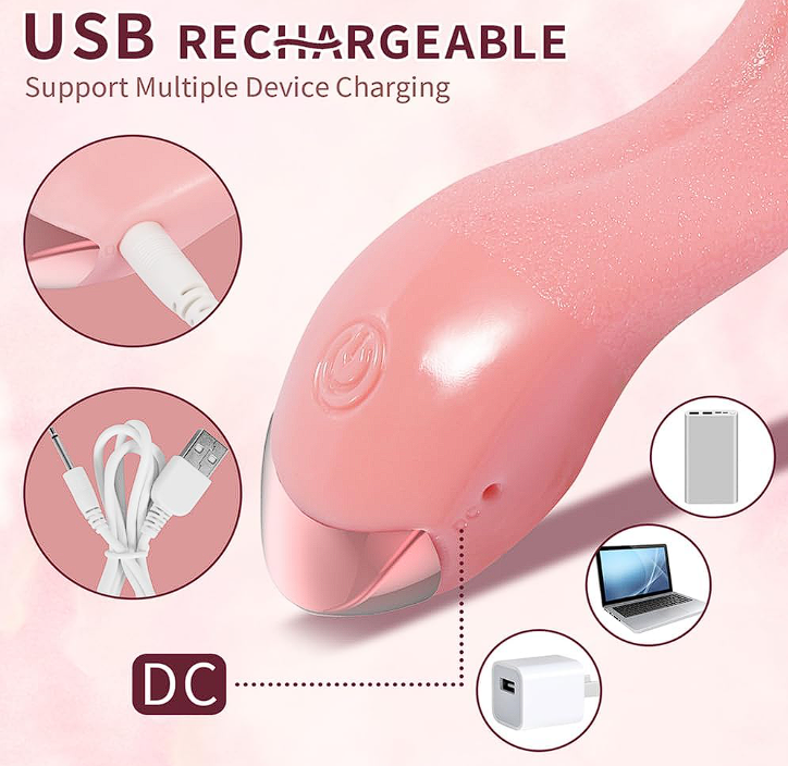 TOYYR359 - Tongue-Shaped Vibrator – USB Rechargeable Clitoral Massager