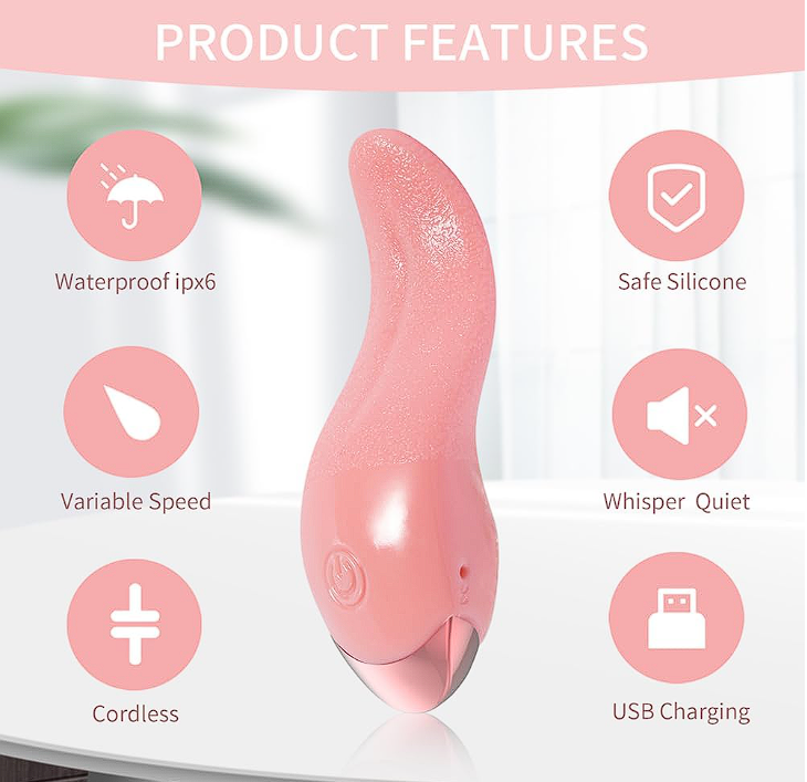 TOYYR359 - Tongue-Shaped Vibrator – USB Rechargeable Clitoral Massager