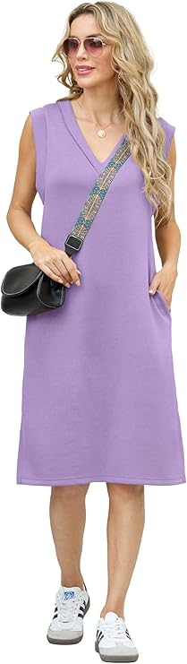 Sleeveless Lavender Casual Dress