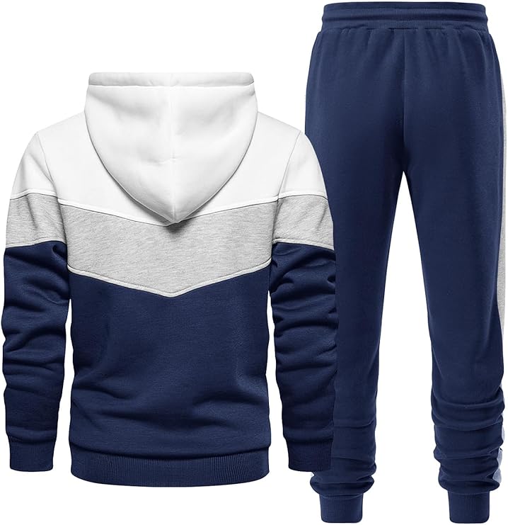 Men's Hoodie Tracksuit 2 Pieces Set Athletic Casual Hooded Sweatshirt and Joggers Set Sweatsuit Outfits