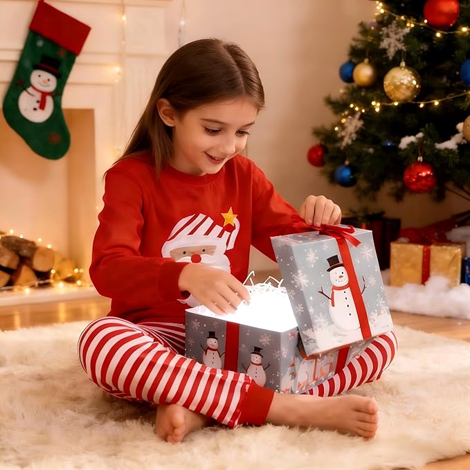 Tphon Girls Christmas Pajamas Toddler Boy Kids Holiday Pajamas Set Santa PJS Winter Sleepwear Children Clothes(Size 2T-12Y)