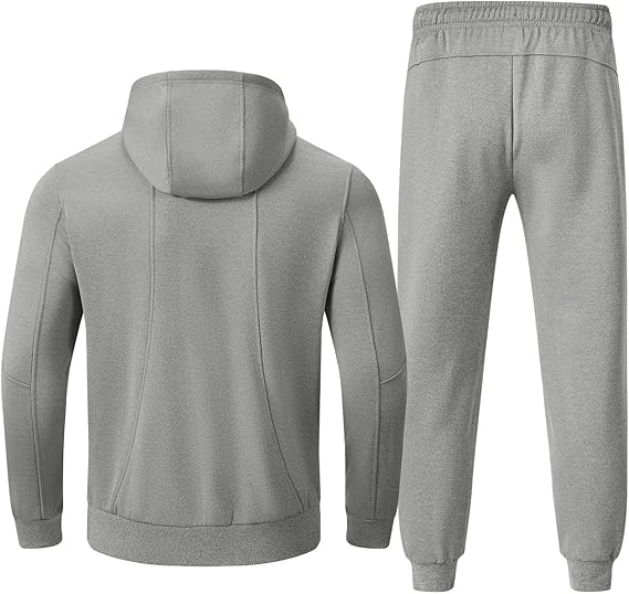 TBMPOY Mens Fleece Lined Hooded Tracksuits Sweatsuits 2 Piece Sets Winter Thermal Jogging Track Sweat Suits Warm Up Outfits