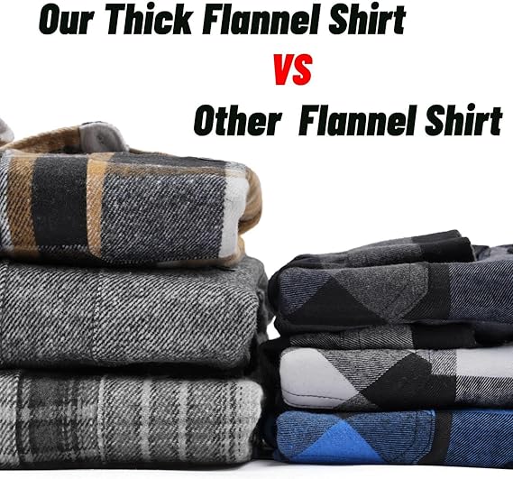 COOFANDY Men's Flannel Shirts Long Sleeve Casual Cotton Plaid Button Down Shirt Jacket with Pockets