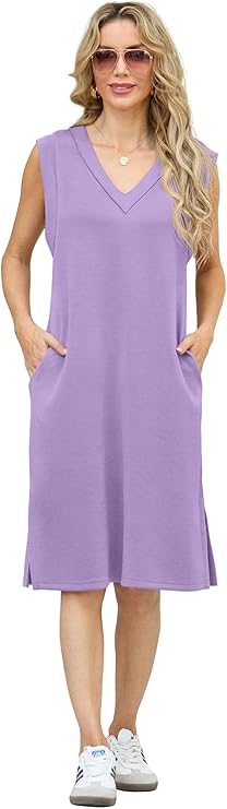 Sleeveless Lavender Casual Dress