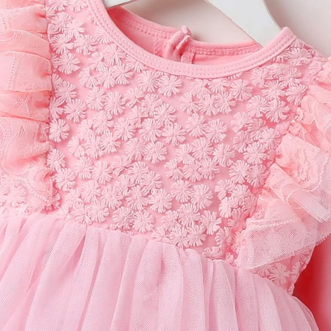 Newborn Infant Baby Girl Toddler Christmas Birthday Outfits Flower Print Soft Christening Baptism Dress with Bonnet