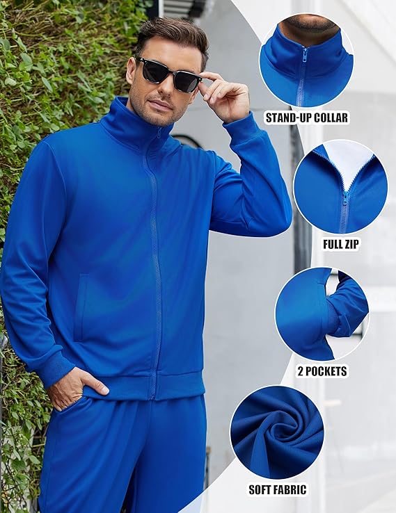COOFANDY Men's Tracksuits Casual Sweatsuit 2 Piece Full Zip Athletic Jogging Suit Sets Sport Sweat Suit