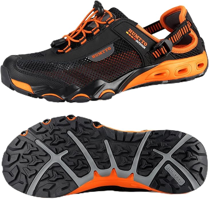 HUMTTO Men's Amphibious Water Shoes - Hiking Sandals for Men Outdoor Water Sandal Closed Toe Non-Slip River Shoes Summer Quick Drying Aqua Shoe