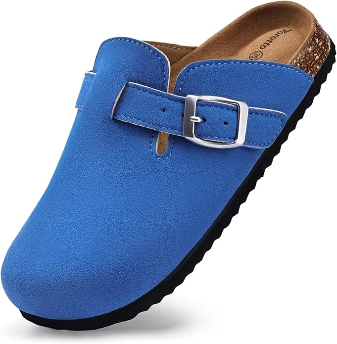 Torotto Kids Clogs Cork Footbed Slippers Arch Support Potato Shoes with Adjustable Buckle for Boys Girls