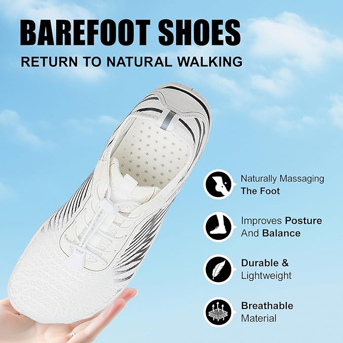 Hike Barefoot Shoes for Women Men Breathable & Non-Slip Athletic Footwear Wide Toe Water Shoes,Designed for Walking,Running&Swimming