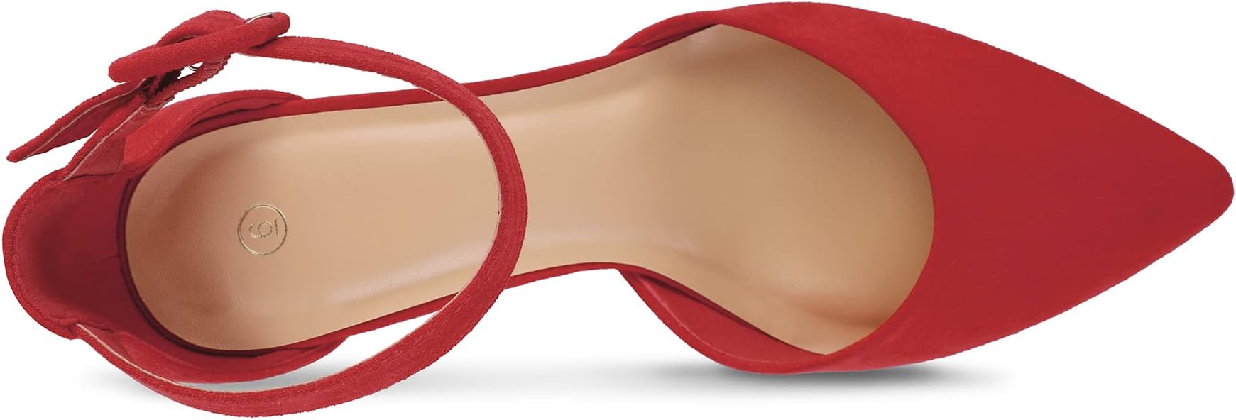 mysoft Women's Pointed Toe Low Chunky Heels Closed Toe Ankle Strap Dress Pump Shoes - Available in Wide Sizes