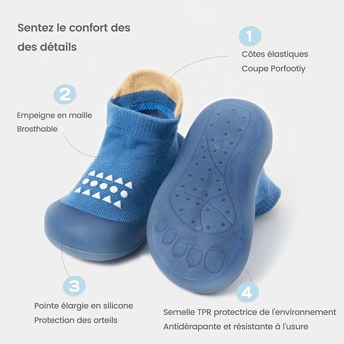 Baby Sock Shoes Baby Walking Shoes Infant Non-Slip Breathable Slippers with Soft Rubber Sole Baby Boys Girls Sneakers
