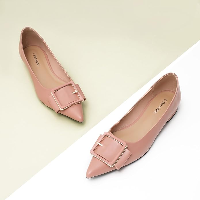 C.Paravano Women's Flats | Pointed Toe Ballet Shoes | Work Shoes for Women | Comfortable Flats
