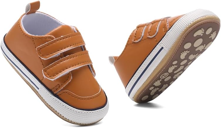 Clowora Baby Boys Girls Shoes Non-Slip Rubber Sole Sneakers Infant First Walking Toddler Crib Shoes Newborn Loafers Flats.