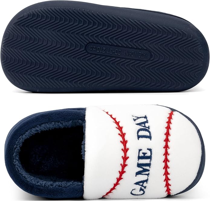 INMINPIN Kids Toddler Ball Sports Slippers Girls Boys Cozy Warm House Shoes Memory Foam Non-Slip Indoor Outdoor Slippers for Sports Fan (Toddler/Little Kid/Big Kid)
