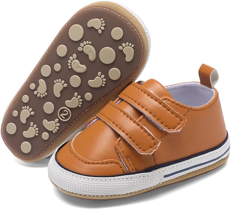 Clowora Baby Boys Girls Shoes Non-Slip Rubber Sole Sneakers Infant First Walking Toddler Crib Shoes Newborn Loafers Flats.