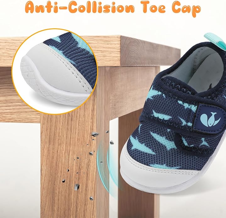 FEETCITY Baby First Walking Shoes Boys Girls Infant Sneakers Crib Shoes Breathable Lightweight Slip On Shoes