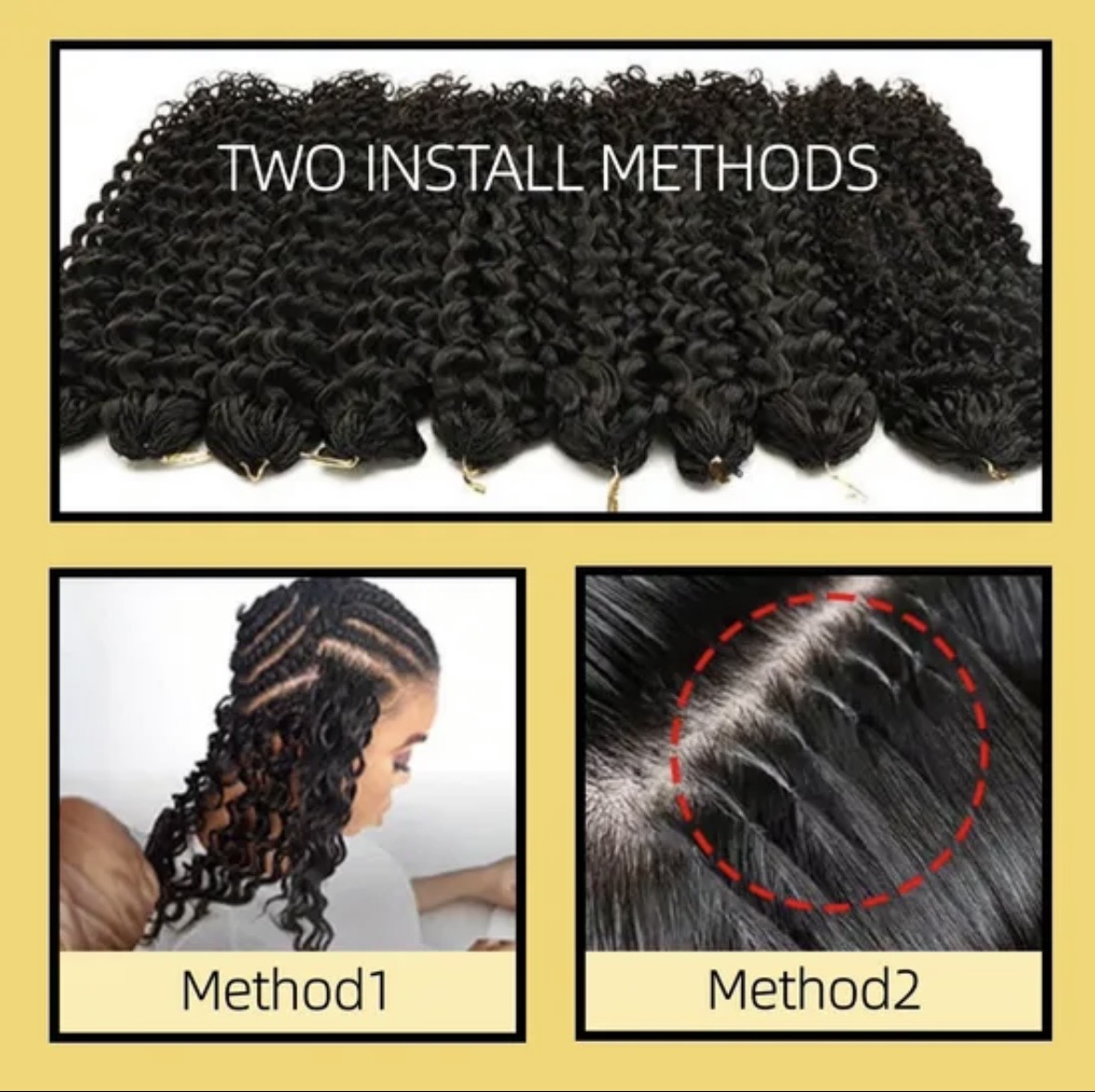 Curly Crochet human Hair Extensions 100%natural