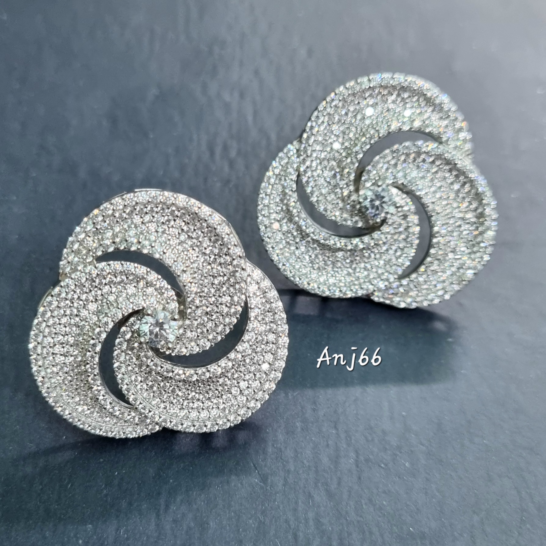 Elegant Swirl Diamond Earrings