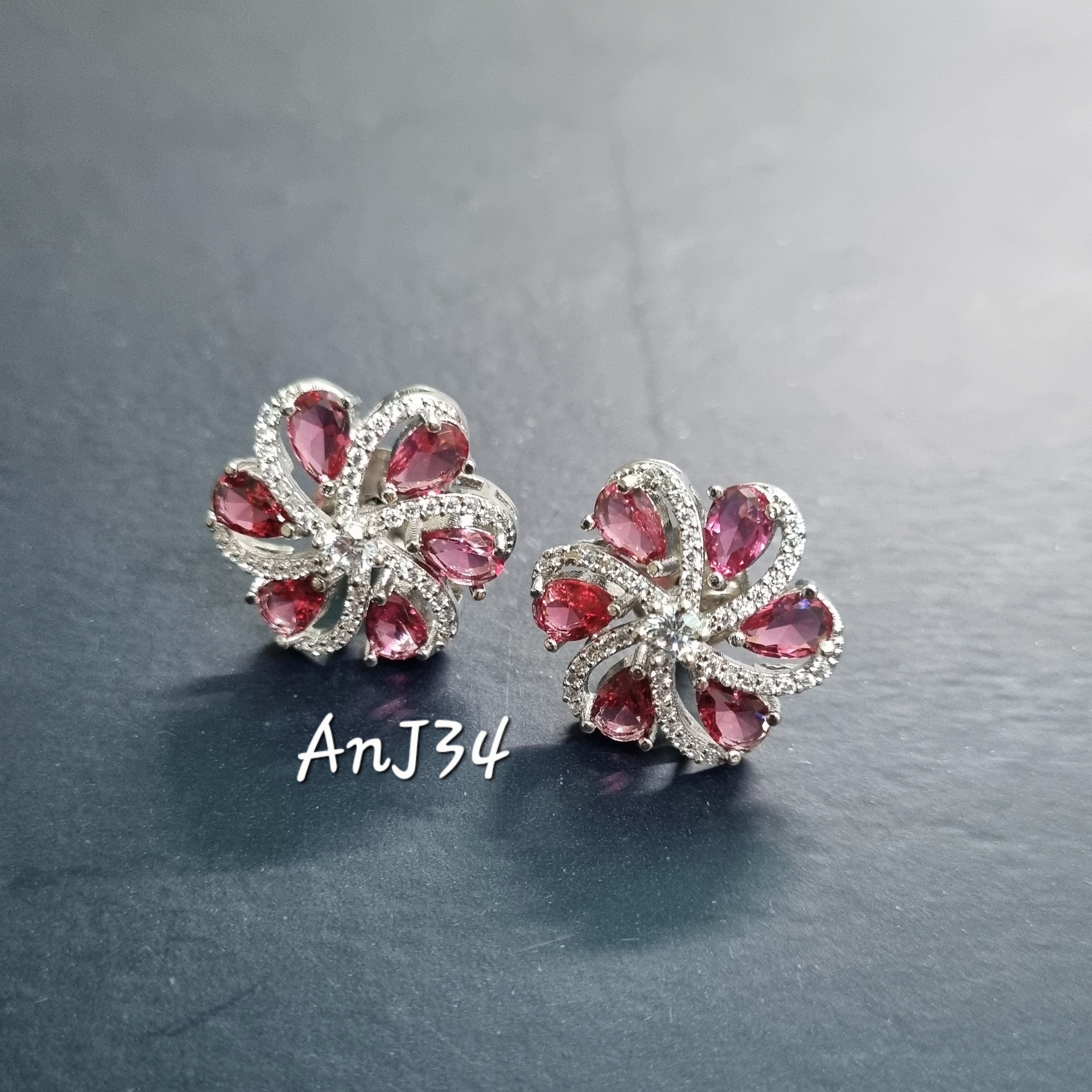Pink Flower Stud