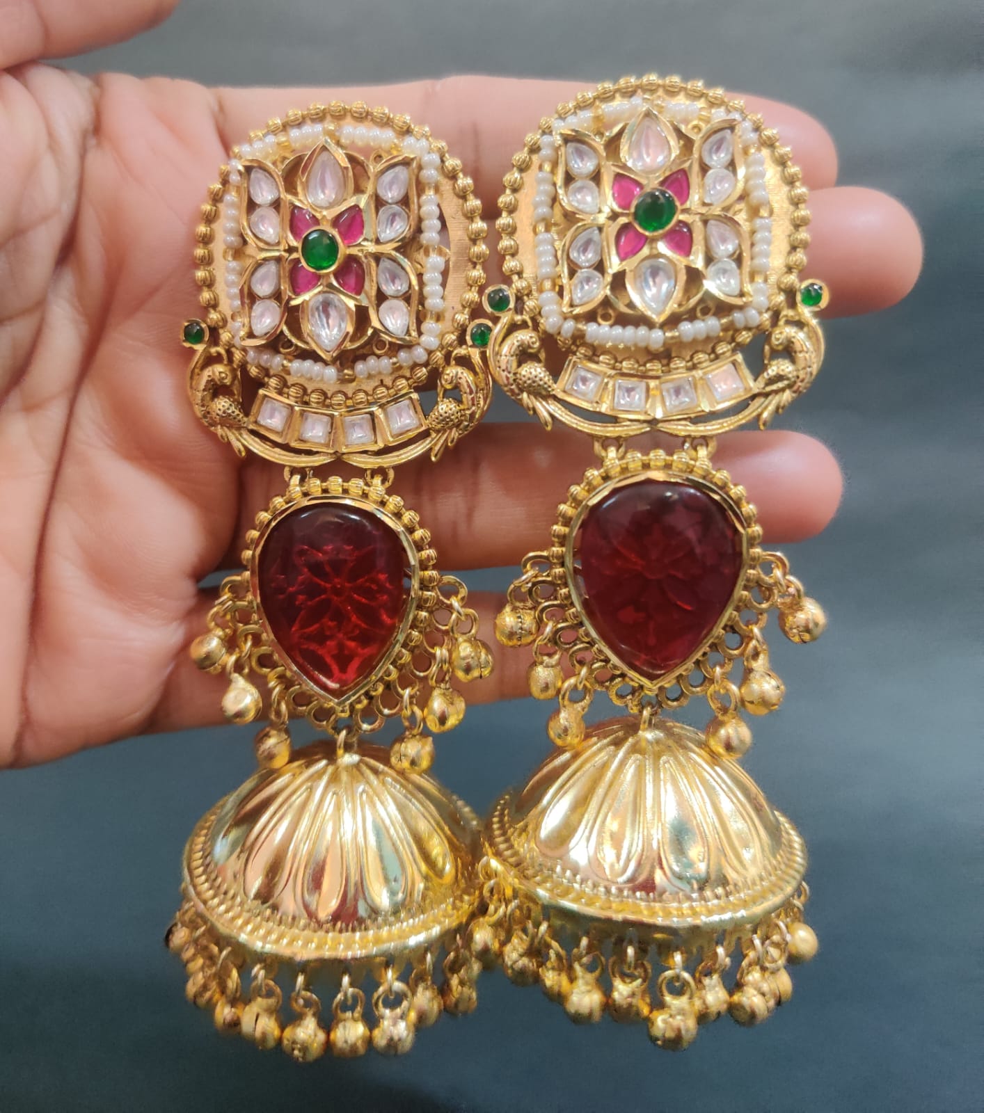 Traditional Indian Kundan Earrings