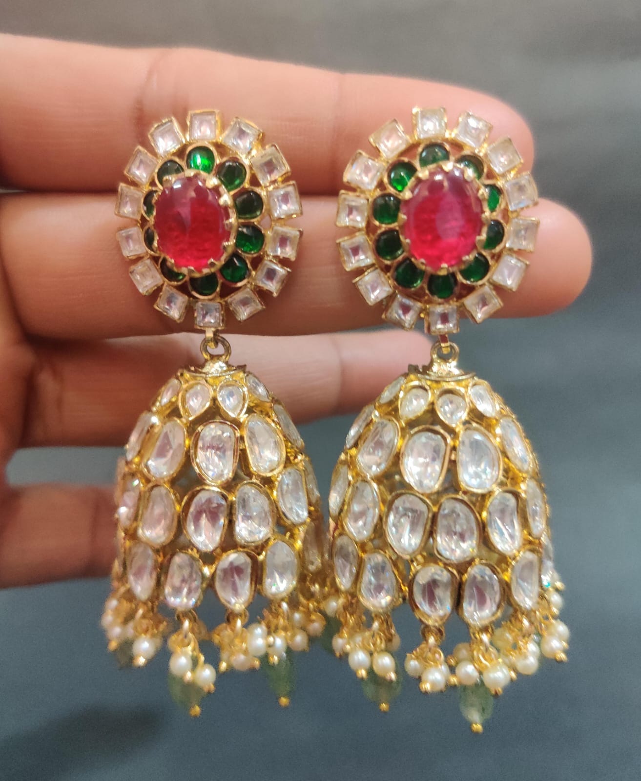 Traditional Kundan Jhumka Earrings