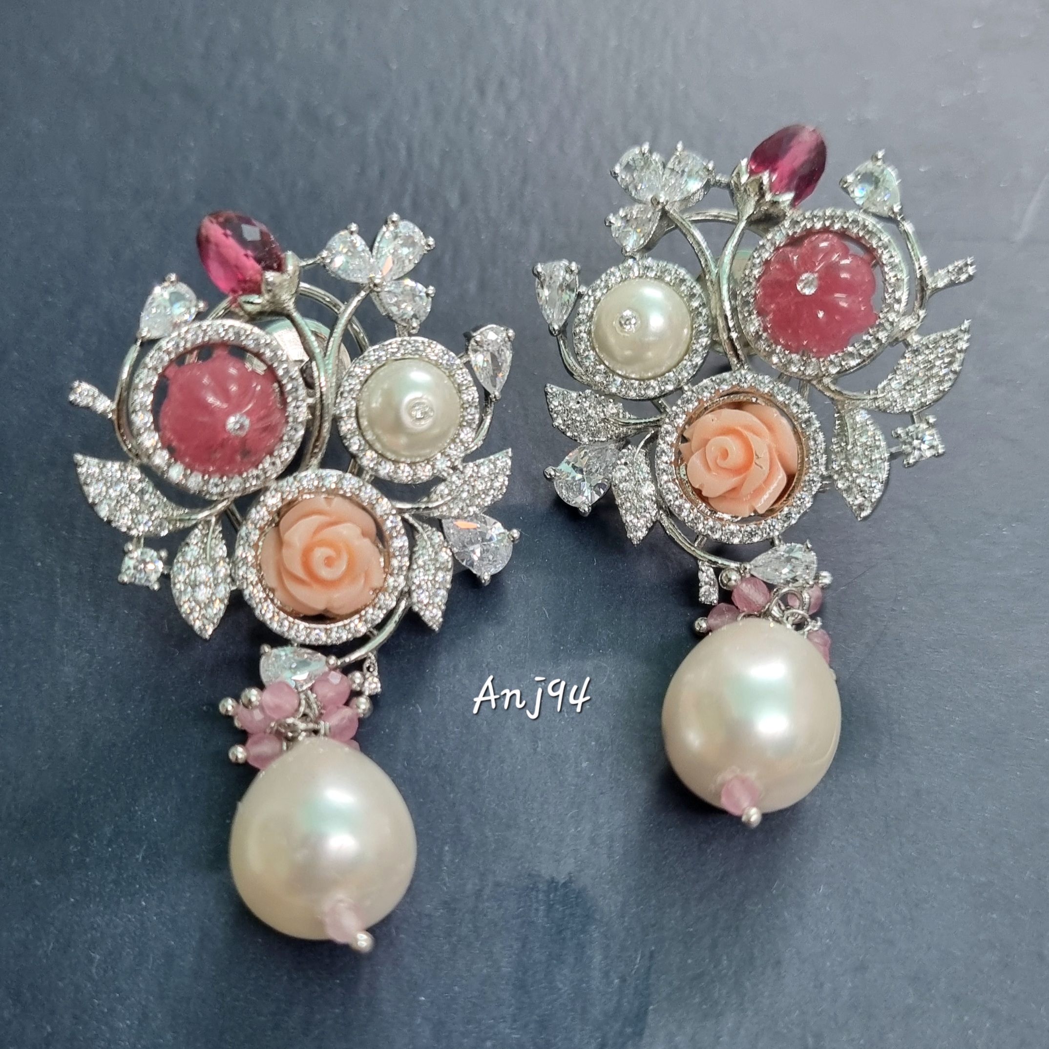 Elegant Floral Pearl Earrings