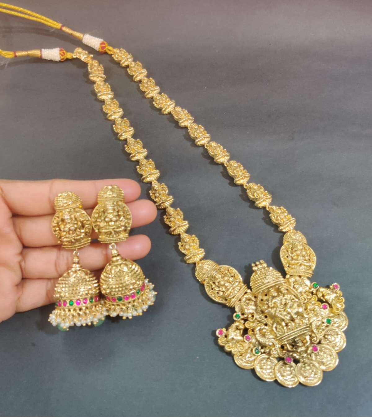 Traditional South Indian Temple Jewelry Set
