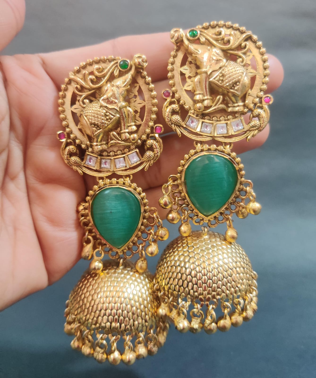 Traditional Temple Jhumka Earrings