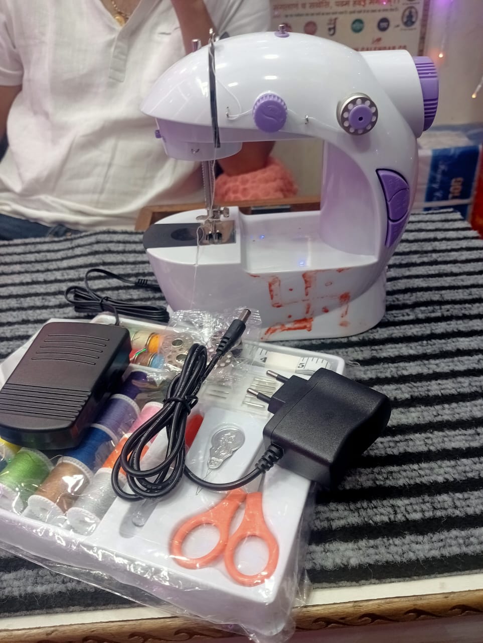 JT LAKSHMI PARTABLE SEWING MACHINE WITH SEWING KIT FREE
